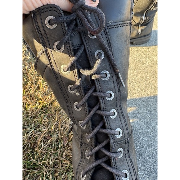 Harley Davidson Black Motorcycle Boots Womens 9 Harnett‎ Black D84472 Bikerchic - Picture 5 of 16